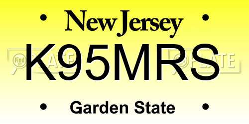 K95MRS New Jersey License Plate