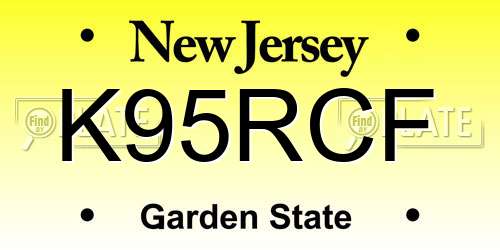 K95RCF New Jersey License Plate