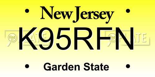 K95RFN New Jersey License Plate