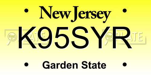 K95SYR New Jersey License Plate