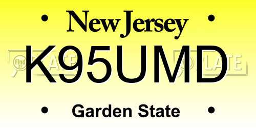 K95UMD New Jersey License Plate