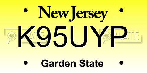 K95UYP New Jersey License Plate