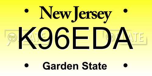 K96EDA New Jersey License Plate