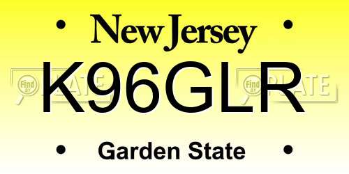 K96GLR New Jersey License Plate