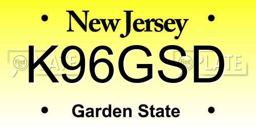 K96GSD New Jersey License Plate