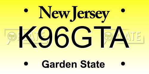 K96GTA New Jersey License Plate