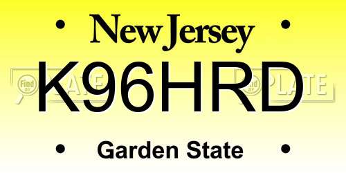 K96HRD New Jersey License Plate