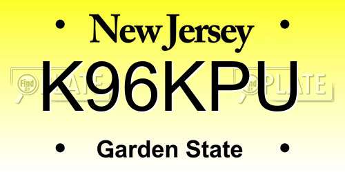 K96KPU New Jersey License Plate