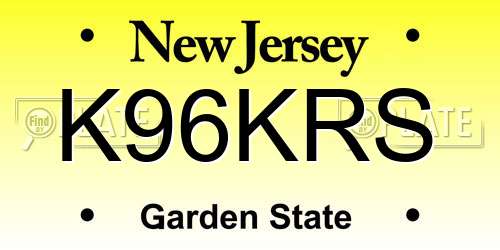 K96KRS New Jersey License Plate