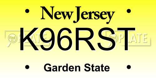 K96RST New Jersey License Plate