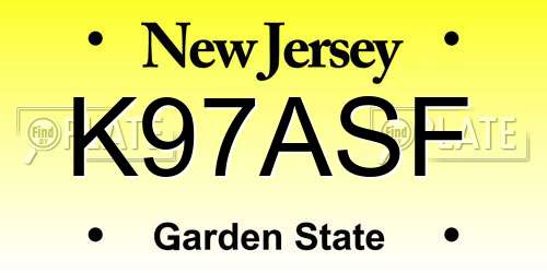 K97ASF New Jersey License Plate