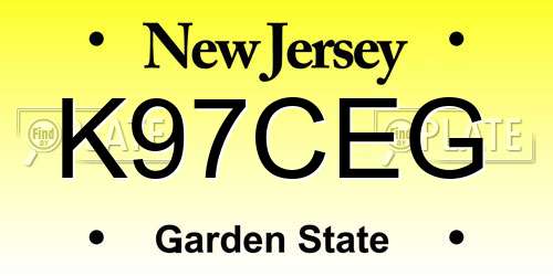 K97CEG New Jersey License Plate