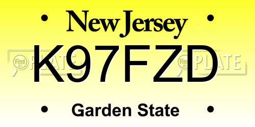 K97FZD New Jersey License Plate