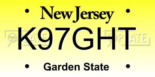 K97GHT New Jersey License Plate