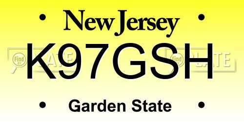 K97GSH New Jersey License Plate