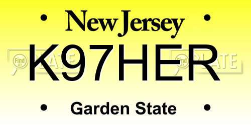 K97HER New Jersey License Plate