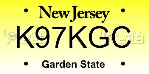 K97KGC New Jersey License Plate