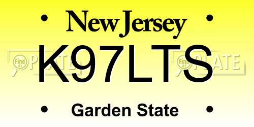 K97LTS New Jersey License Plate