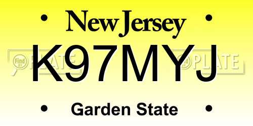 K97MYJ New Jersey License Plate