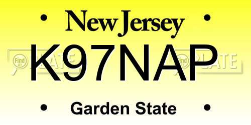K97NAP New Jersey License Plate