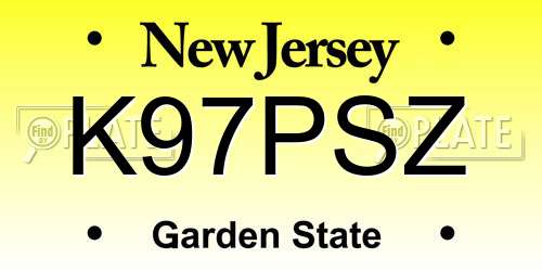 K97PSZ New Jersey License Plate
