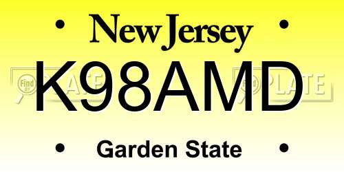 K98AMD New Jersey License Plate