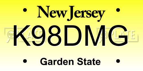 K98DMG New Jersey License Plate