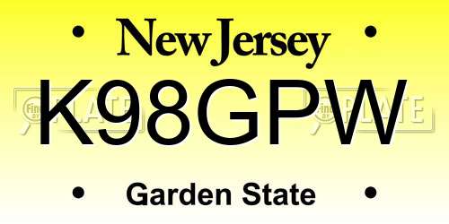 K98GPW New Jersey License Plate