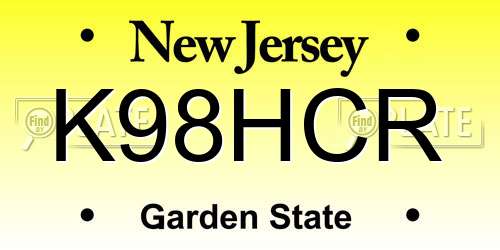 K98HCR New Jersey License Plate