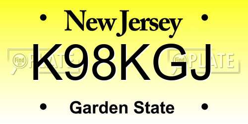 K98KGJ New Jersey License Plate