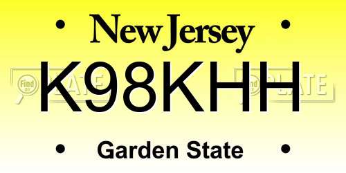 K98KHH New Jersey License Plate