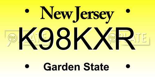 K98KXR New Jersey License Plate