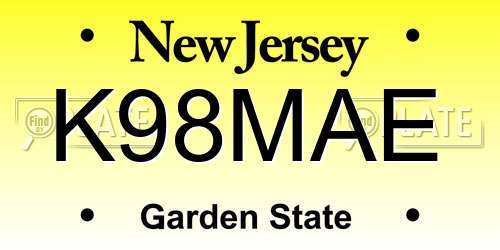 K98MAE New Jersey License Plate
