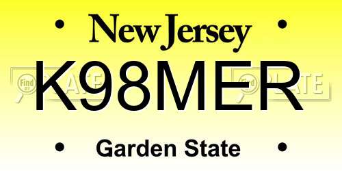 K98MER New Jersey License Plate