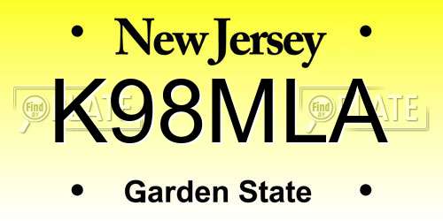 K98MLA New Jersey License Plate