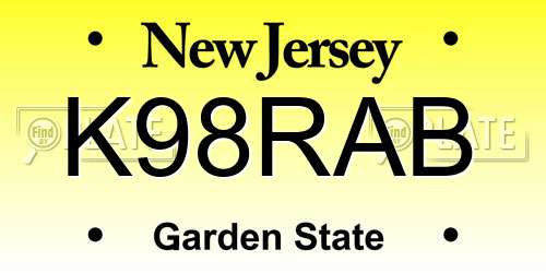 K98RAB New Jersey License Plate