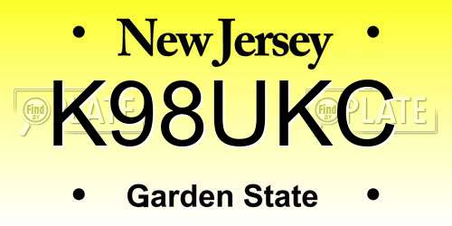K98UKC New Jersey License Plate