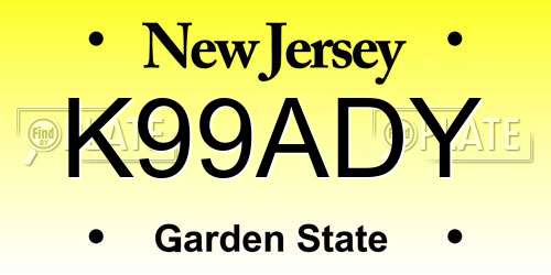 K99ADY New Jersey License Plate