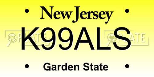 K99ALS New Jersey License Plate