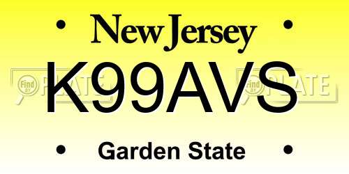 K99AVS New Jersey License Plate