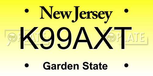 K99AXT New Jersey License Plate