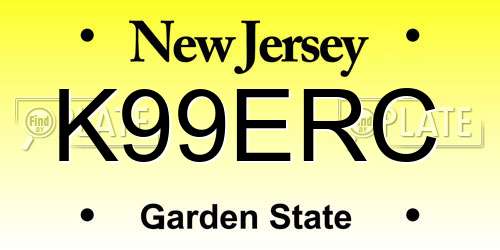 K99ERC New Jersey License Plate