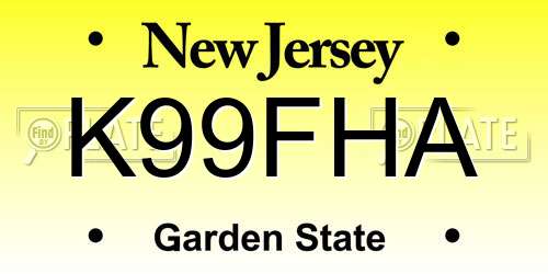 K99FHA New Jersey License Plate