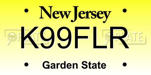 K99FLR New Jersey License Plate