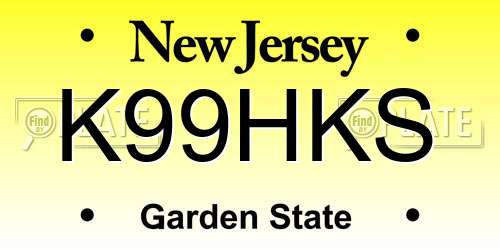 K99HKS New Jersey License Plate