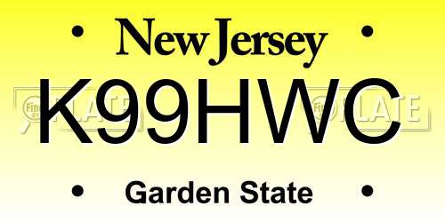 K99HWC New Jersey License Plate