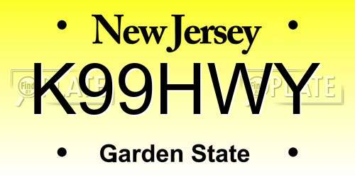 K99HWY New Jersey License Plate