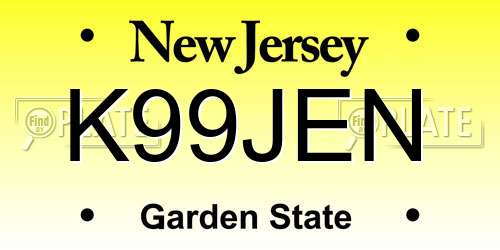 K99JEN New Jersey License Plate