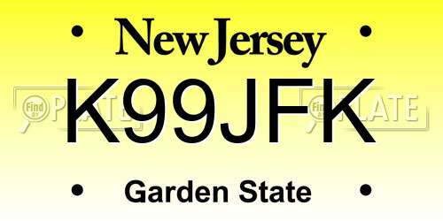 K99JFK New Jersey License Plate