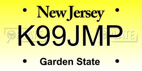 K99JMP New Jersey License Plate